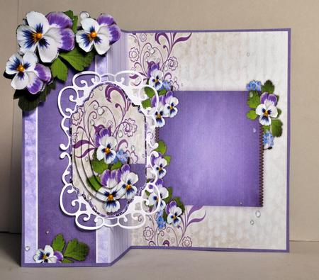 Pansy No Hole Fold Back Card by Kristina Norbat