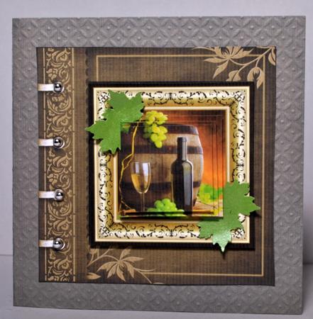 White Wine and Grapes Card Front by Kristina Norbat