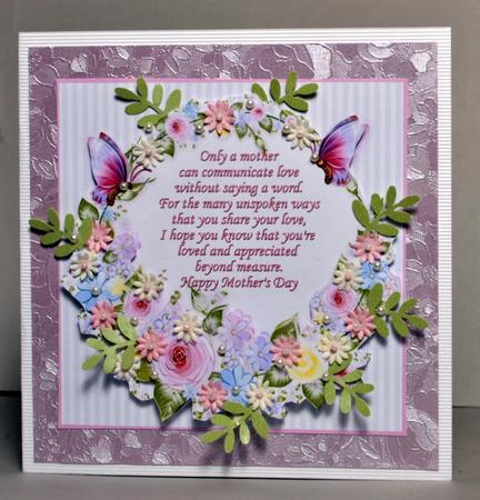 Pastel Florals & Butterflies Mother's Day Decoupage & Verse by Kristina Norbat
