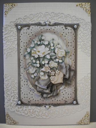 White Roses Bouquet in a Bronze Frame Pyramage by Kristina Norbat