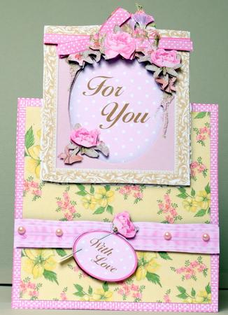 Roses and Chintz - Vertical Foldback Card by Kristina Norbat