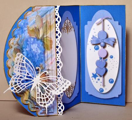 Lilac Scalloped Panel Tri-fold Card by Kristina Norbat