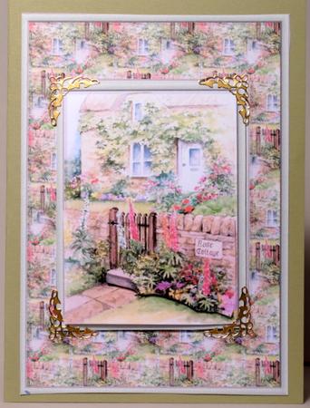 Rose Cottage Card Front by Kristina Norbat