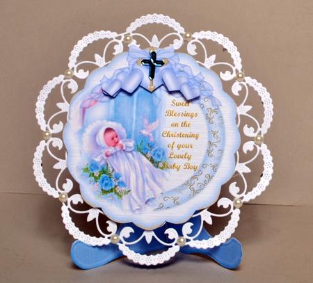 Sweet Blessing Boy Plate & Stand by Kristina Norbat