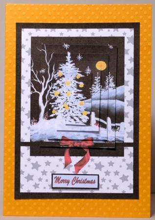Beautiful Christmas Tree Pyramid Card Front by Kristina Norbat