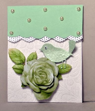 Green Rose Decoupage Sheet by Kristina Norbat