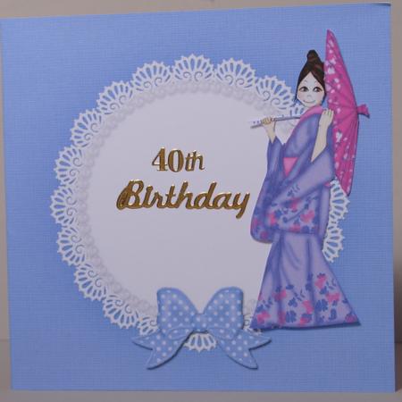 Square Pearls and Lace Card Front or Insert by Kristina Norbat