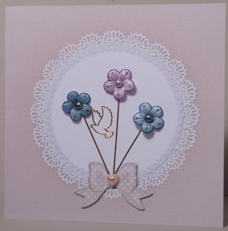 Square Pearls and Lace Card Front or Insert by Kristina Norbat