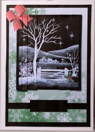 Beautiful Winter Garden Scene Christmas Side Stacker Card by Kristina Norbat