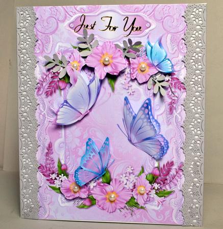Butterflies in a Flower Frame Decoupage by Kristina Norbat