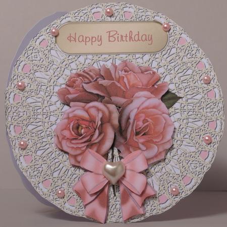 Pink Roses on Lace by Kristina Norbat