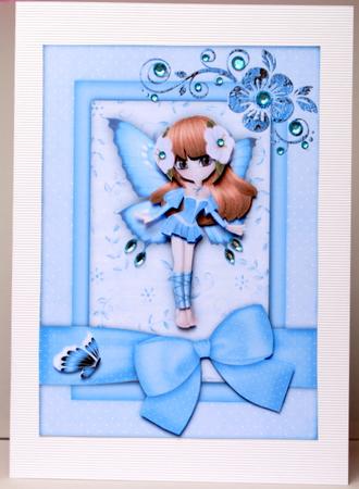 Fairy Blue A5 Step by Step Card Front by Kristina Norbat