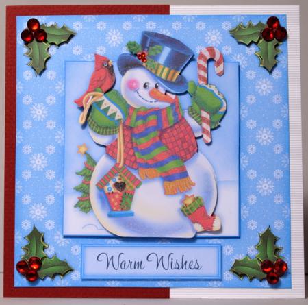 Happy Holidays Snowman - Decoupage Card by Kristina Norbat