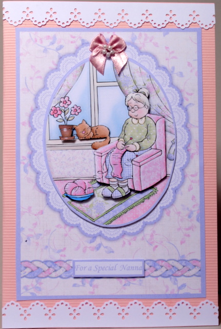 Knitting Nanna Card Front and Decoupage by Kristina Norbat