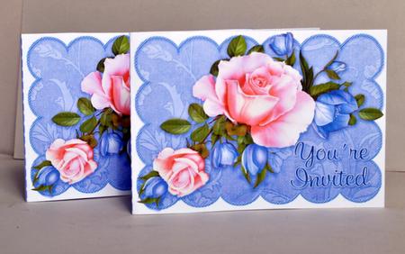 Invitation You're Invited Pink Roses Cards by Kristina Norbat