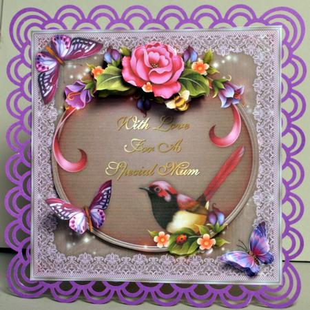 Enchanted Rose 8" Square Card Mini-kit by Kristina Norbat