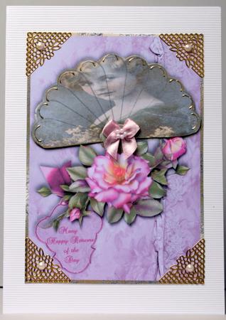 Tea Rose & Vintage Fan by Kristina Norbat