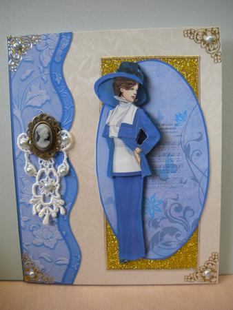 Vintage Lady in Lilac Topper Decoupage by Kristina Norbat