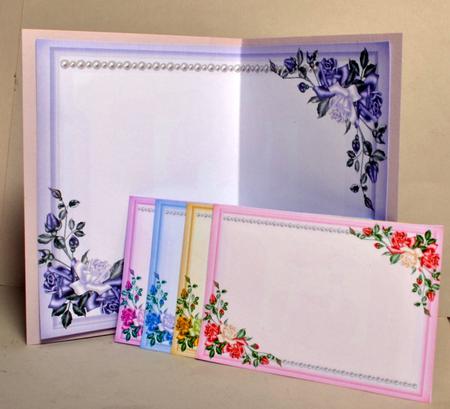 6 Roses & Pearls Card Inserts - Cu Ok by Kristina Norbat