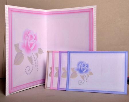 6 Rose & Pearls Card Inserts - Cu Ok by Kristina Norbat