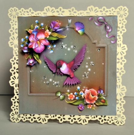 Enchanted Hummingbird 8" Square Card Mini-kit by Kristina Norbat