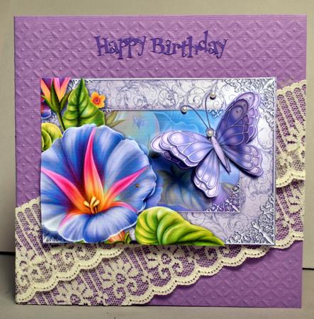 Lilac Butterfly & Flowers by Kristina Norbat
