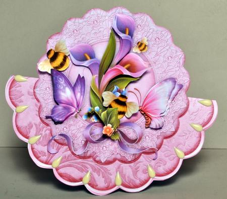 Lilies and Lace Scallop Wobble Card Mini Kit by Kristina Norbat