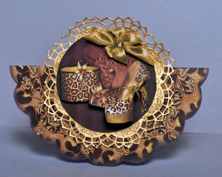 Leopard Skin Diva Scallop Wobble Card Mini Kit by Kristina Norbat