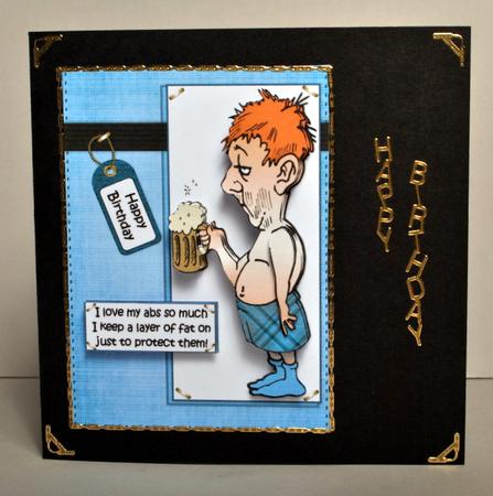 Bert Love His Abs Quick Card by Kristina Norbat