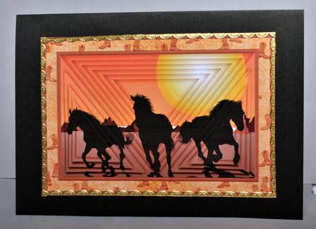 Horses 3D Illusion Card with Pyramage by Kristina Norbat
