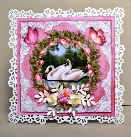 Swan Lake & Roses 8" Square Card Mini-kit by Kristina Norbat