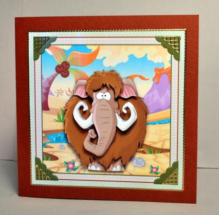 Long in the Tooth Mammoth Birthday Topper & Decoupage by Kristina Norbat