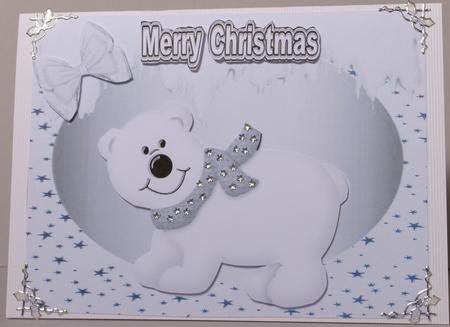 Little White Bear with Silver Scarf by Kristina Norbat