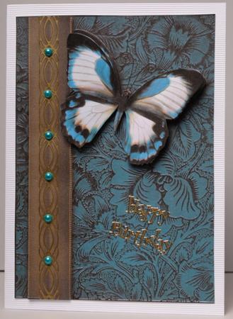 Blue Butterfly Card Front by Kristina Norbat