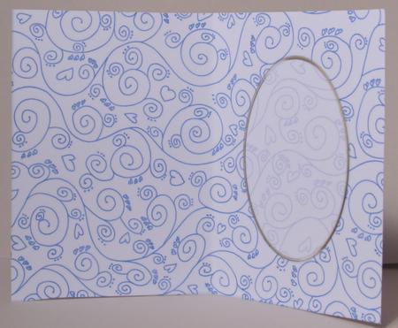 A5 Pretty Rose Swirls Card Front or Insert by Kristina Norbat