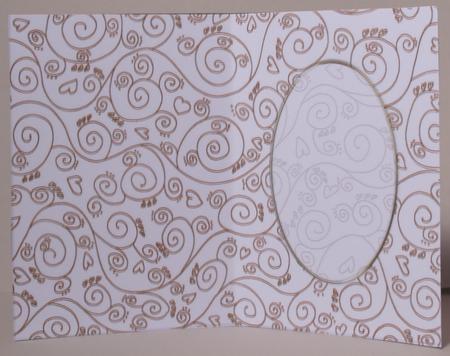 A5 Pretty Rose Swirls Card Front or Insert by Kristina Norbat