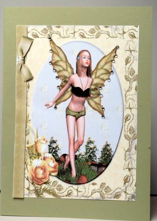 Rose Frame Fairy Quick Card by Kristina Norbat