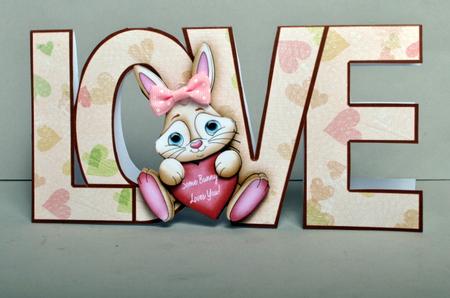 Love Shaped Card with Bunny for Men by Kristina Norbat