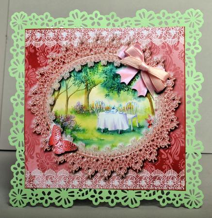 Vintage Tea in the Garden with Lace and Butterflies by Kristina Norbat