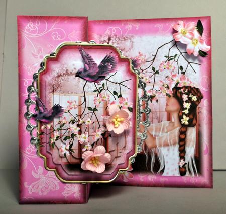 Cherry Blossom Beauty No Holes Fold Card Mini Kit by Kristina Norbat