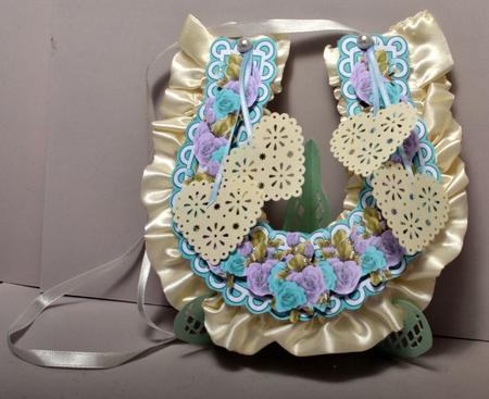 Lilac and Turquoise Roses Wedding Horseshoe by Kristina Norbat