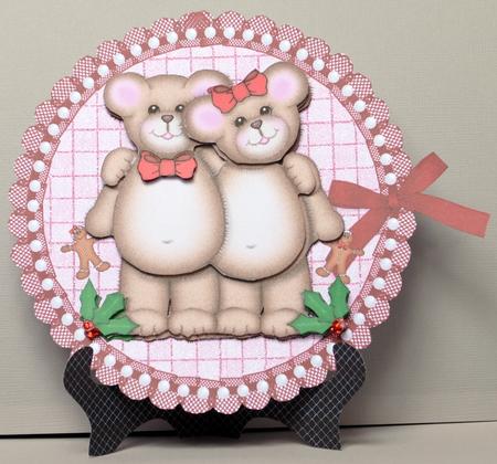 Teddy Bear Christmas Couple Decoupage by Kristina Norbat