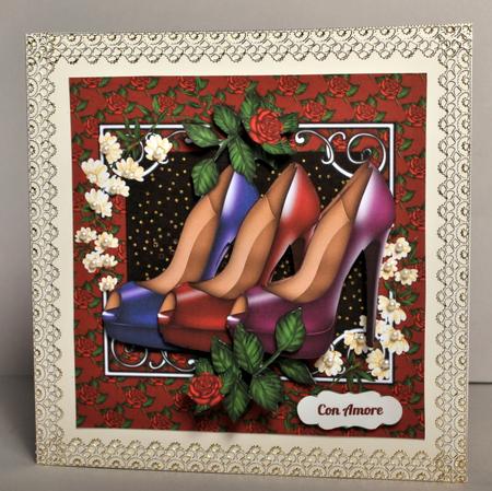 8 Inch Card Kit - High Heels and Flowers - Multi-lingual by Kristina Norbat
