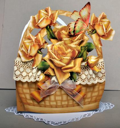 Flower Basket Mini Kit - Golden Roses by Kristina Norbat