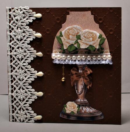 Lamp Card Yvory Roses by Kristina Norbat