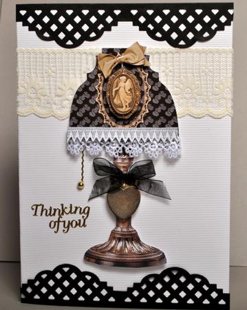 Lamp Card Vintage Cameo by Kristina Norbat