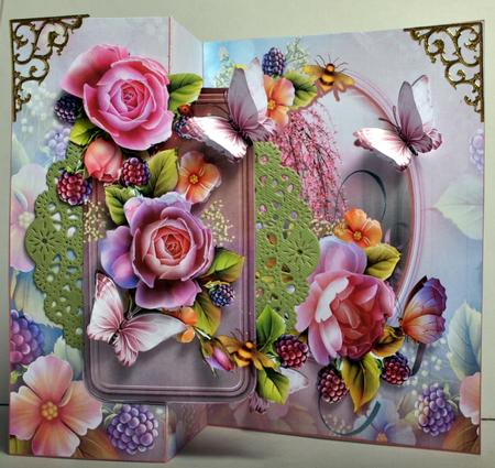 Gorgeous English Roses No Hole Fold Card Mini Kit by Kristina Norbat