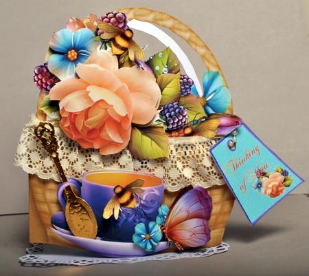 Flower Basket Mini Kit -tea Cup Roses 2 by Kristina Norbat