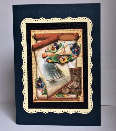 Scroll Male Vintage Sail Away by Kristina Norbat