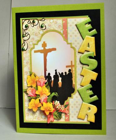 Easter Over the Side Cross & Daffodils by Kristina Norbat